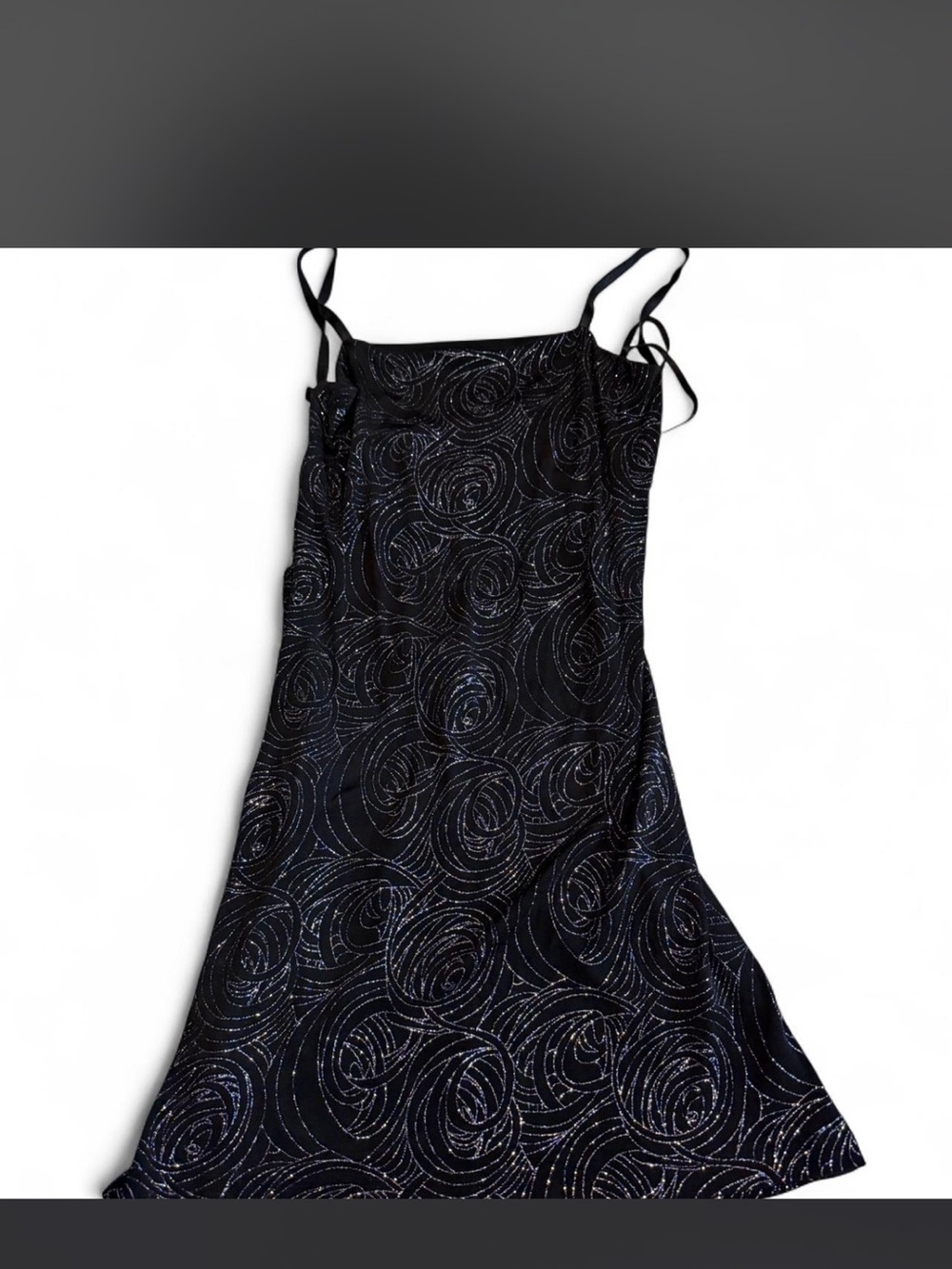 Jodi Kristopher Black Glitter Spiral Mini Dress